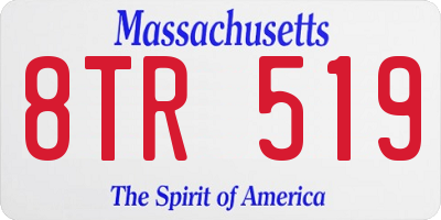 MA license plate 8TR519