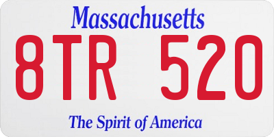 MA license plate 8TR520