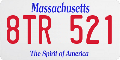 MA license plate 8TR521
