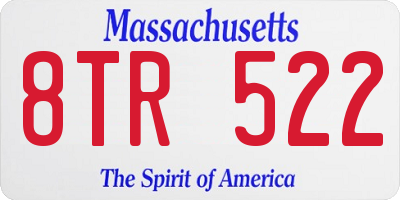 MA license plate 8TR522