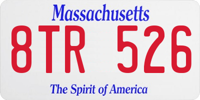 MA license plate 8TR526