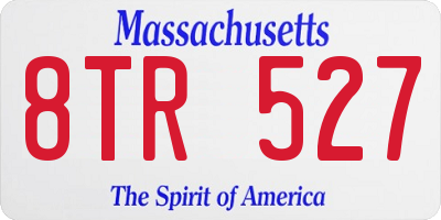 MA license plate 8TR527