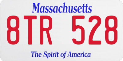 MA license plate 8TR528