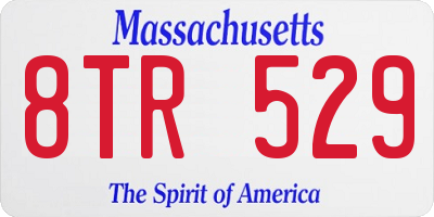 MA license plate 8TR529