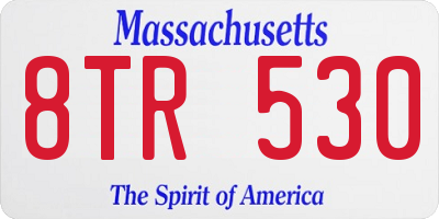 MA license plate 8TR530