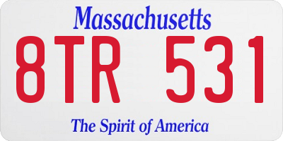 MA license plate 8TR531