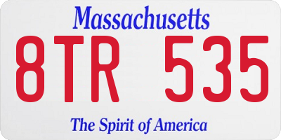 MA license plate 8TR535