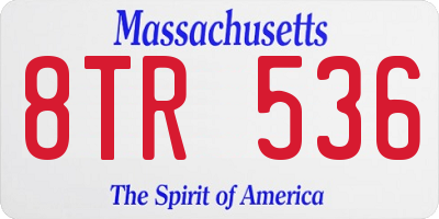 MA license plate 8TR536