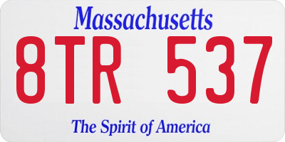 MA license plate 8TR537