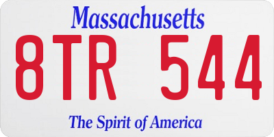 MA license plate 8TR544