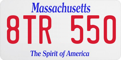 MA license plate 8TR550