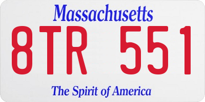 MA license plate 8TR551