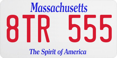 MA license plate 8TR555