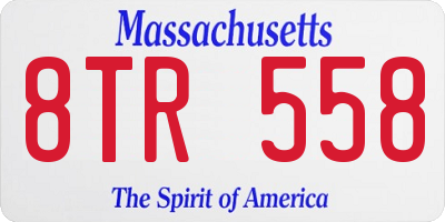 MA license plate 8TR558