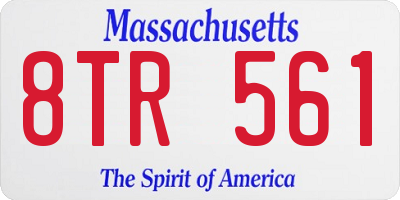 MA license plate 8TR561
