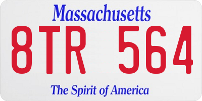 MA license plate 8TR564