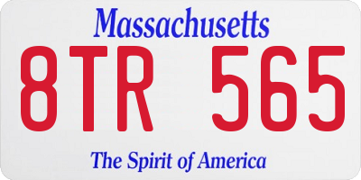 MA license plate 8TR565