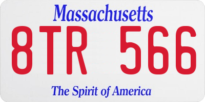 MA license plate 8TR566