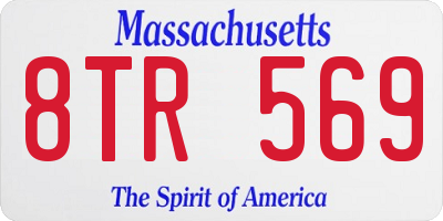 MA license plate 8TR569