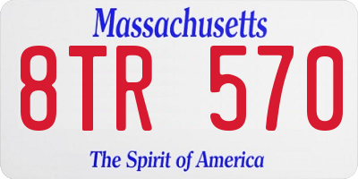 MA license plate 8TR570