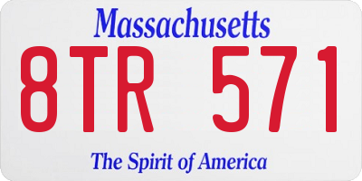 MA license plate 8TR571