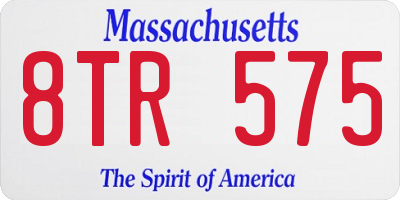 MA license plate 8TR575