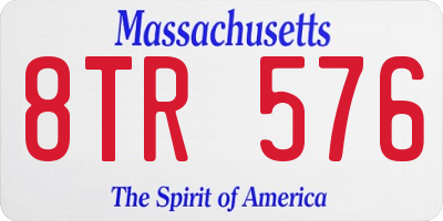 MA license plate 8TR576
