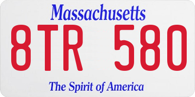MA license plate 8TR580