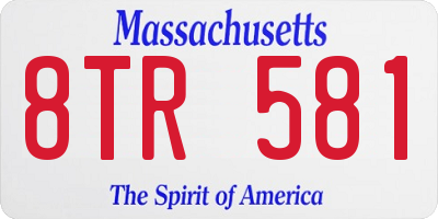 MA license plate 8TR581