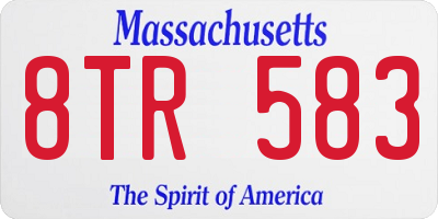MA license plate 8TR583