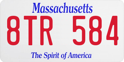 MA license plate 8TR584
