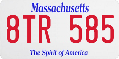 MA license plate 8TR585
