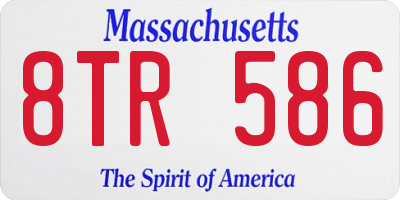 MA license plate 8TR586