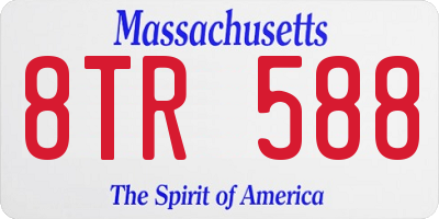 MA license plate 8TR588