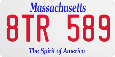 MA license plate 8TR589