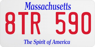 MA license plate 8TR590