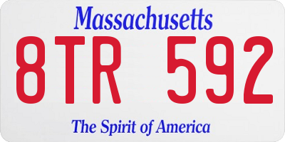 MA license plate 8TR592