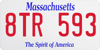 MA license plate 8TR593