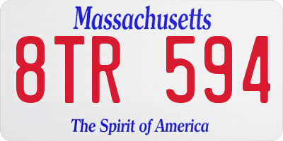 MA license plate 8TR594