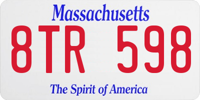 MA license plate 8TR598
