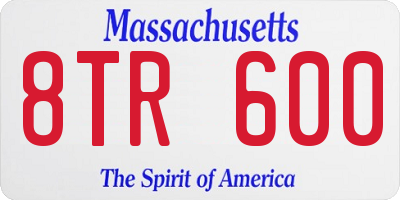 MA license plate 8TR600
