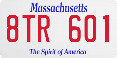 MA license plate 8TR601