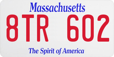MA license plate 8TR602