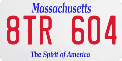 MA license plate 8TR604
