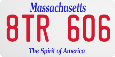 MA license plate 8TR606