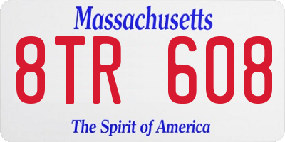 MA license plate 8TR608