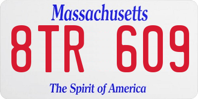 MA license plate 8TR609