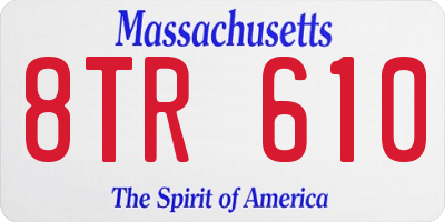 MA license plate 8TR610