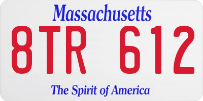 MA license plate 8TR612