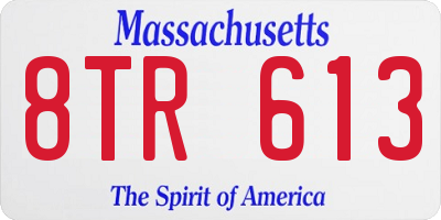 MA license plate 8TR613